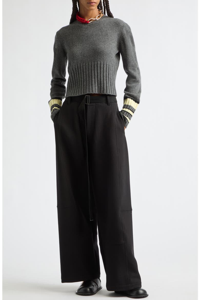 Wool Crewneck Sweater, Alternate, color, BLACK WAX GREY