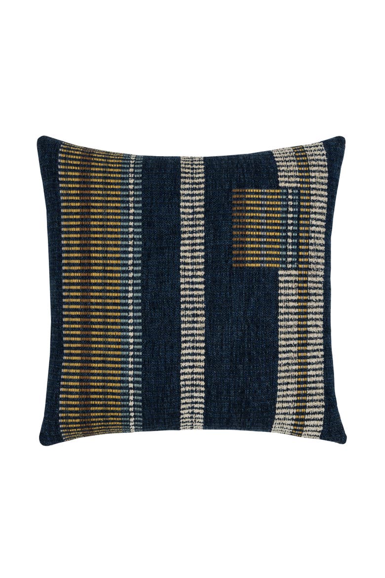 Voyage Indigo textured with chenille Indoor & Outdoor Woven Accent Pillow, Main, color, Indigo