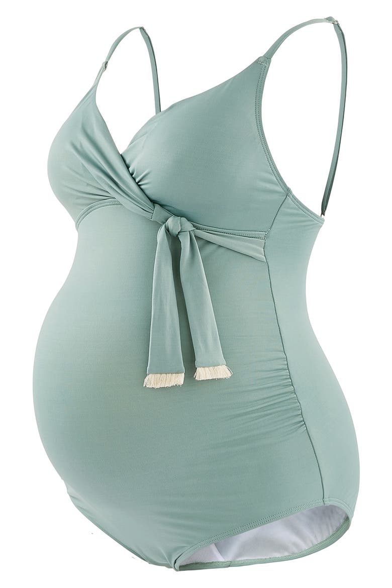 Manitoba One-Piece Maternity/Nursing Swimsuit, Alternate, color, SOFT GREEN