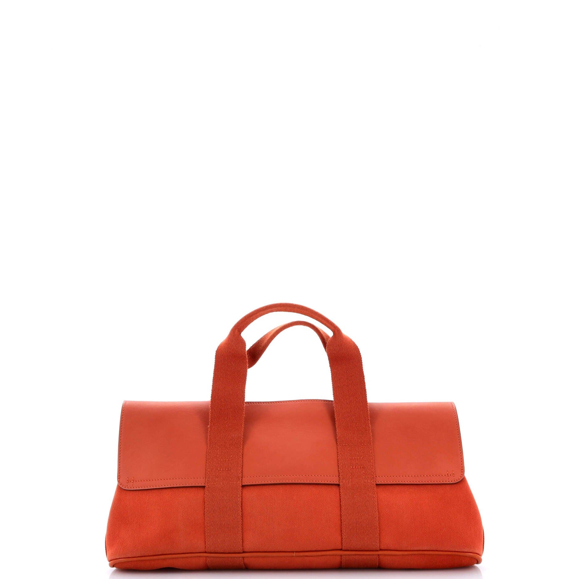 Pre-Owned Hermes Valparaiso East West Bag Toile and Leather PM, Alternate, color, Potiron