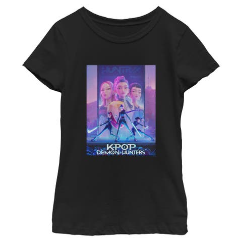 Girl's KPop Demon Hunters HUNTR/X World Tour Poster  Graphic T-Shirt
