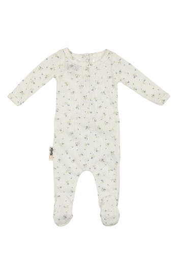 Maniere Manière Floral Pointelle Footie In White