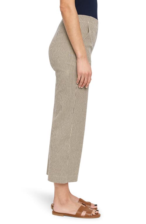 Nic + Zoe Nic+zoe All Day Stripe Crop Wide Leg Pull-on Jeans In Neutral Multi