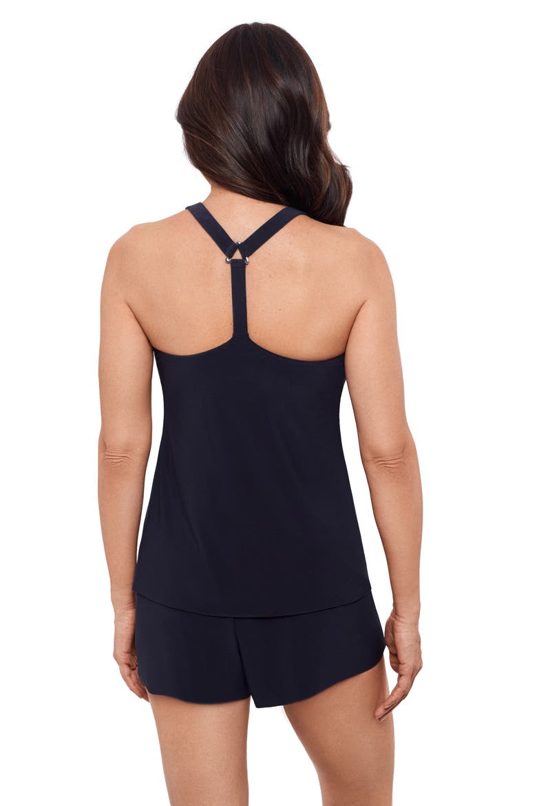 Supportive Y-Back Full Coverage Tankini Swimsuit Top, Alternate, color, True Navy
