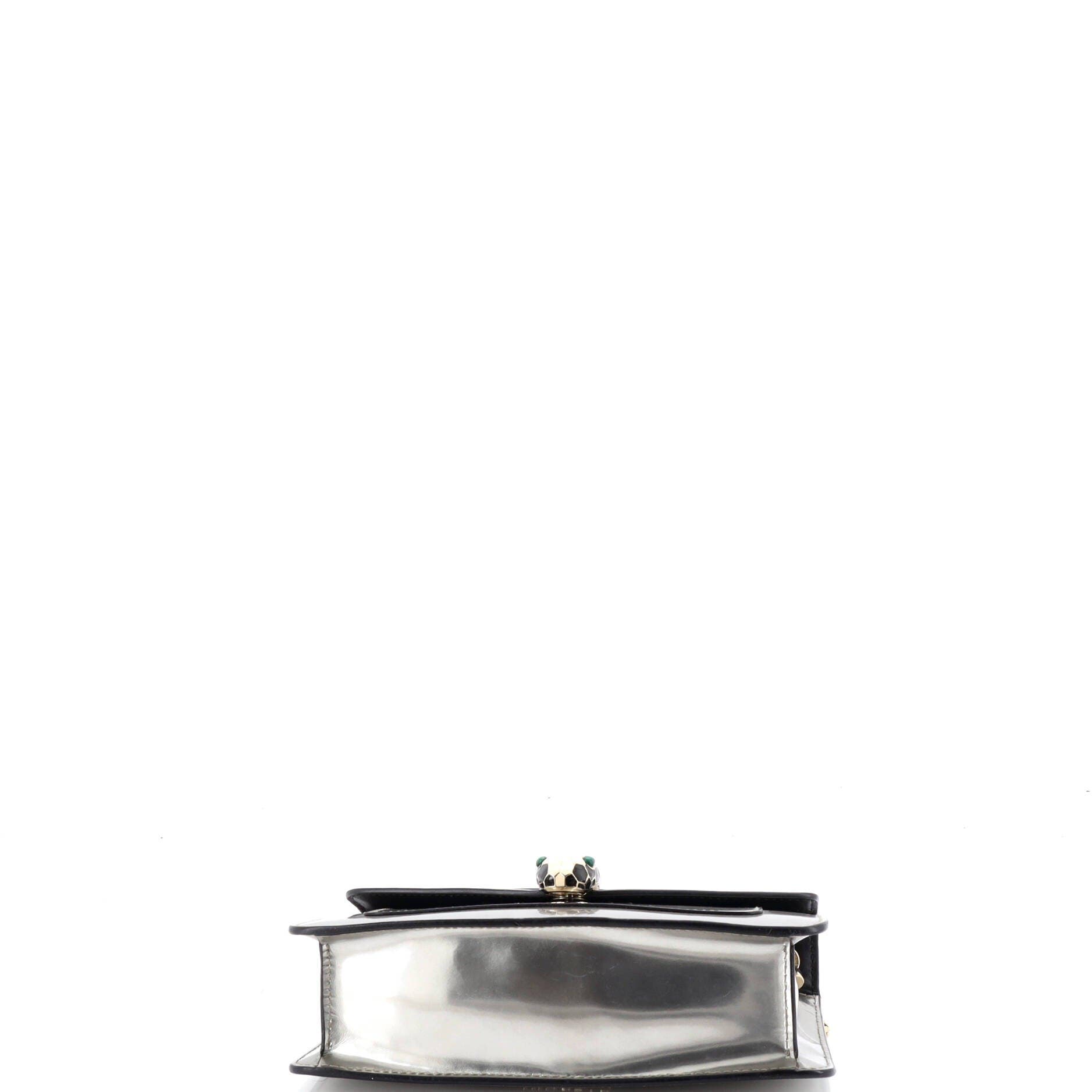 Serpenti Forever Shoulder Bag Metallic Leather Small, Alternate, color, Metallic Silver