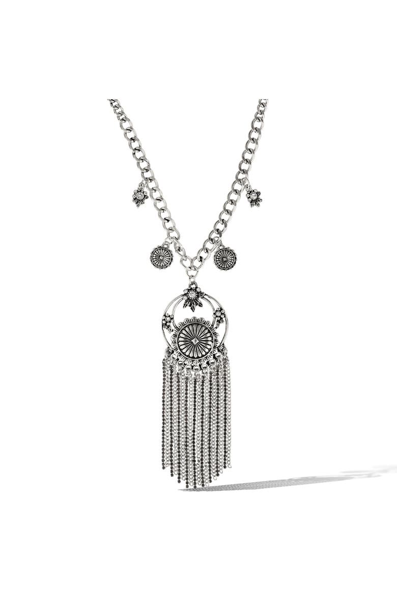 Tassel Statement Necklace, Main, color, Silver