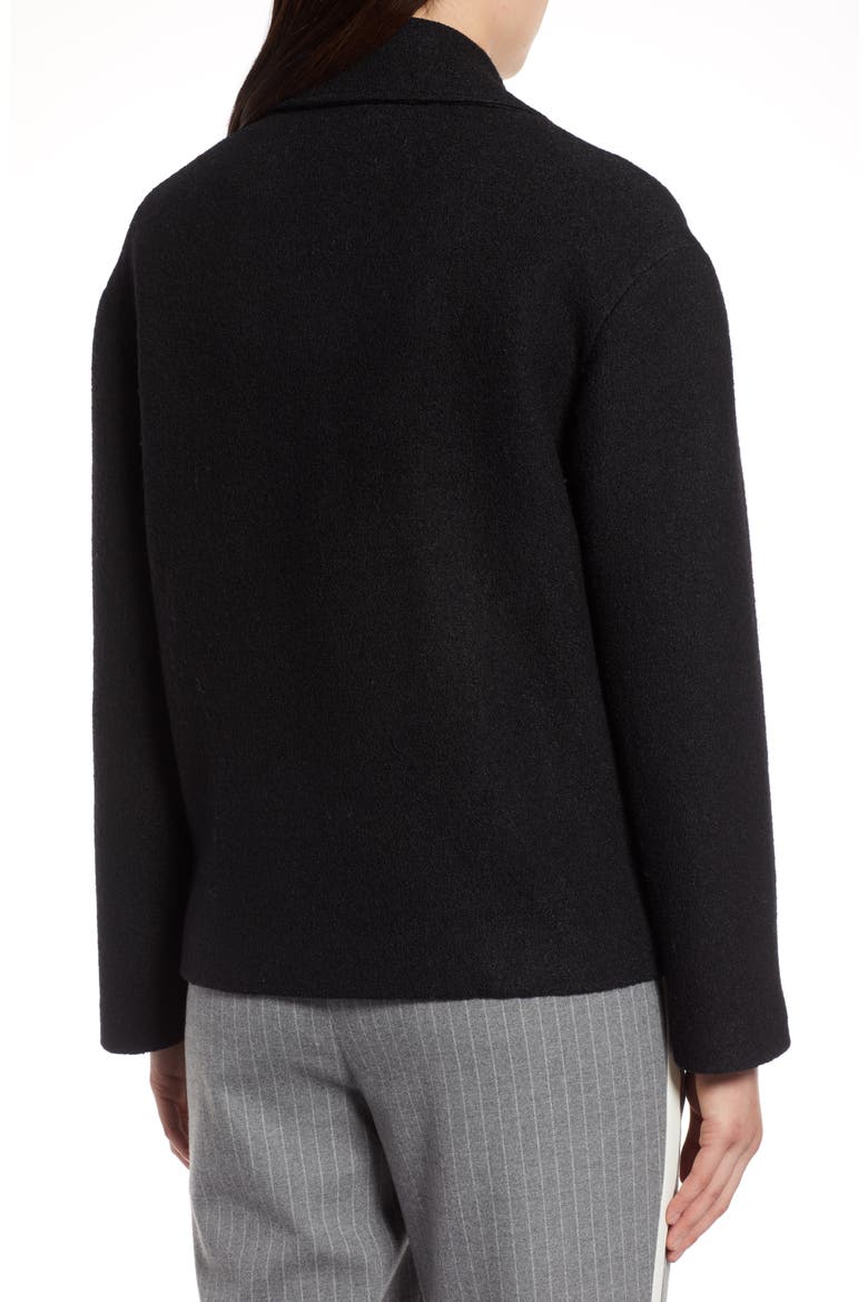 Boiled Wool Blend Moto Jacket, Alternate, color, BLACK