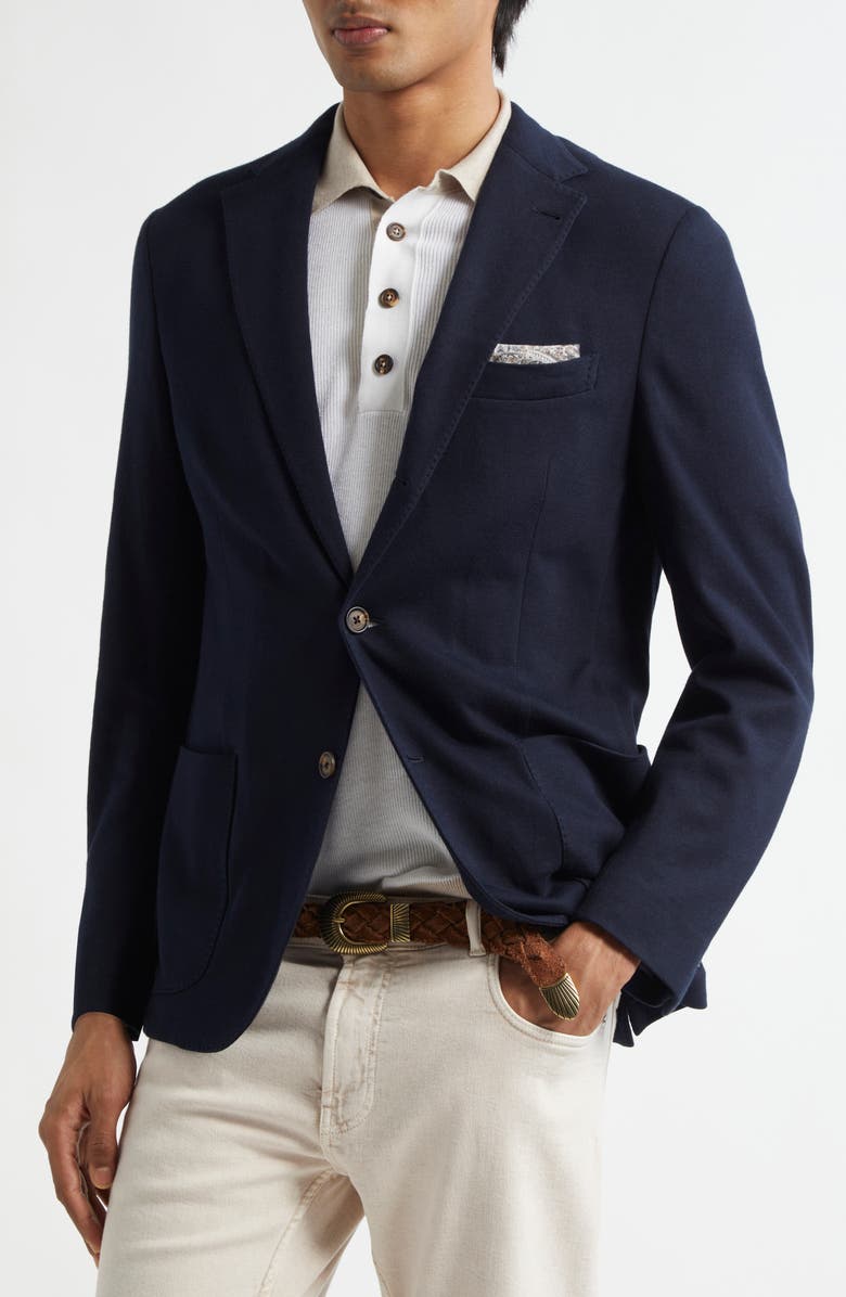 Eleventy Cotton Blend Knit Sport Coat With Removable Bib, Alternate, color, 