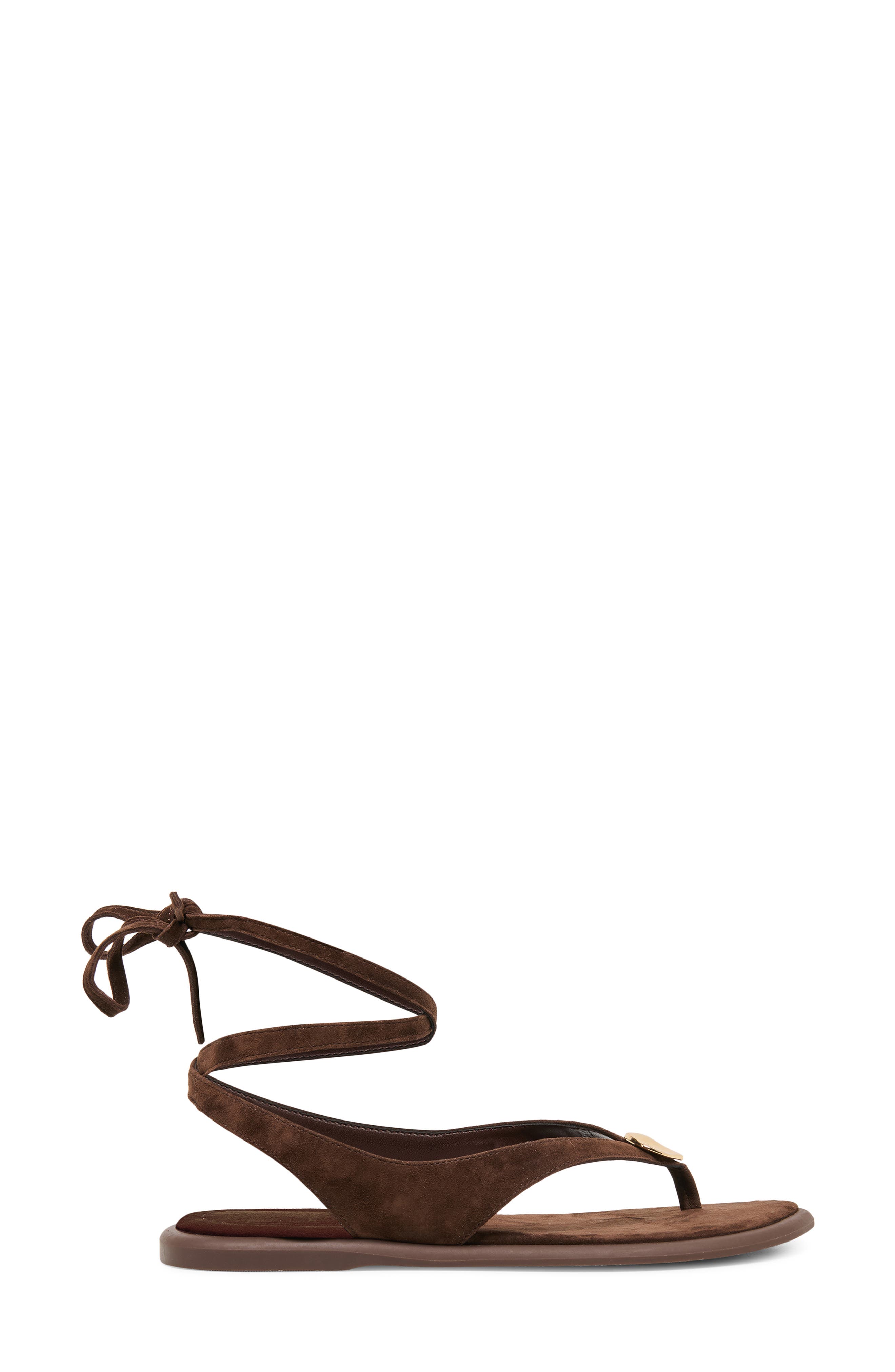 Dolce Vita Judy Ankle Wrap Sandal, Alternate, color, Dark Brown Suede