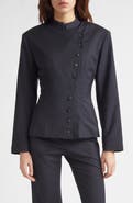 Paloma Wool Banjo Asymmetric Stretch Pinstripe Jacket