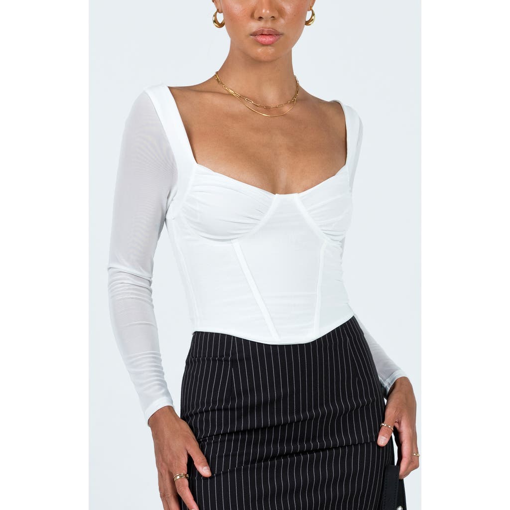 Princess Polly Bruna Long Sleeve Mesh Corset Top