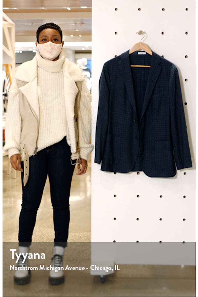 K Micro Check Slim Fit Wool & Silk Blazer video
