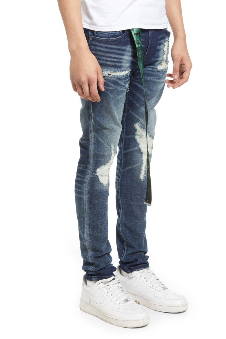 Punk Belted Super Skinny Jeans, Alternate, color, NASH