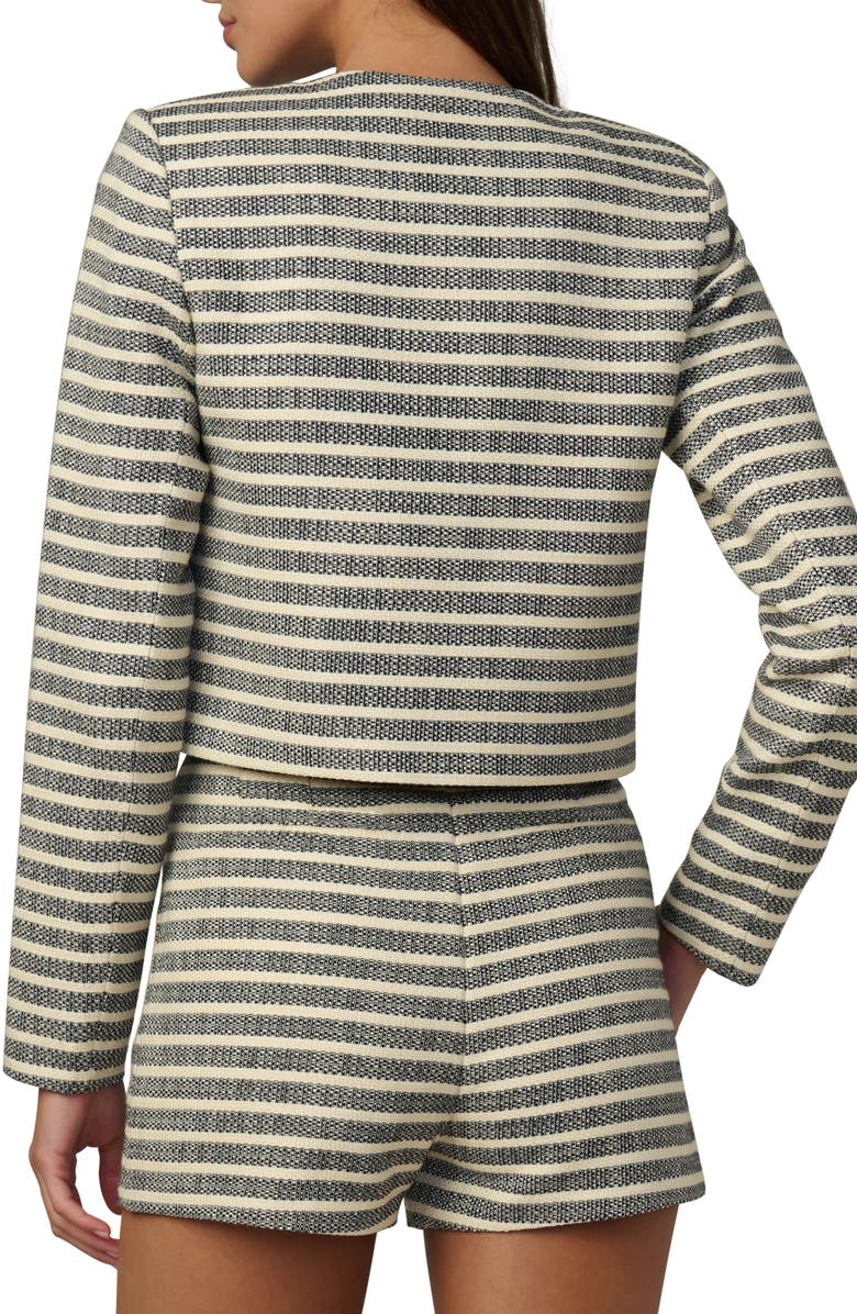 Joe's The Talia Stripe Crop Jacket, Alternate, color, Midnight/ Ecru Stripe