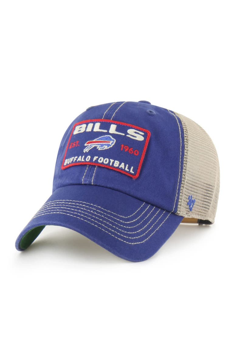 '47 Men's '47  Royal Buffalo Bills Wabash Trucker Clean Up Adjustable Hat, Main, color, 