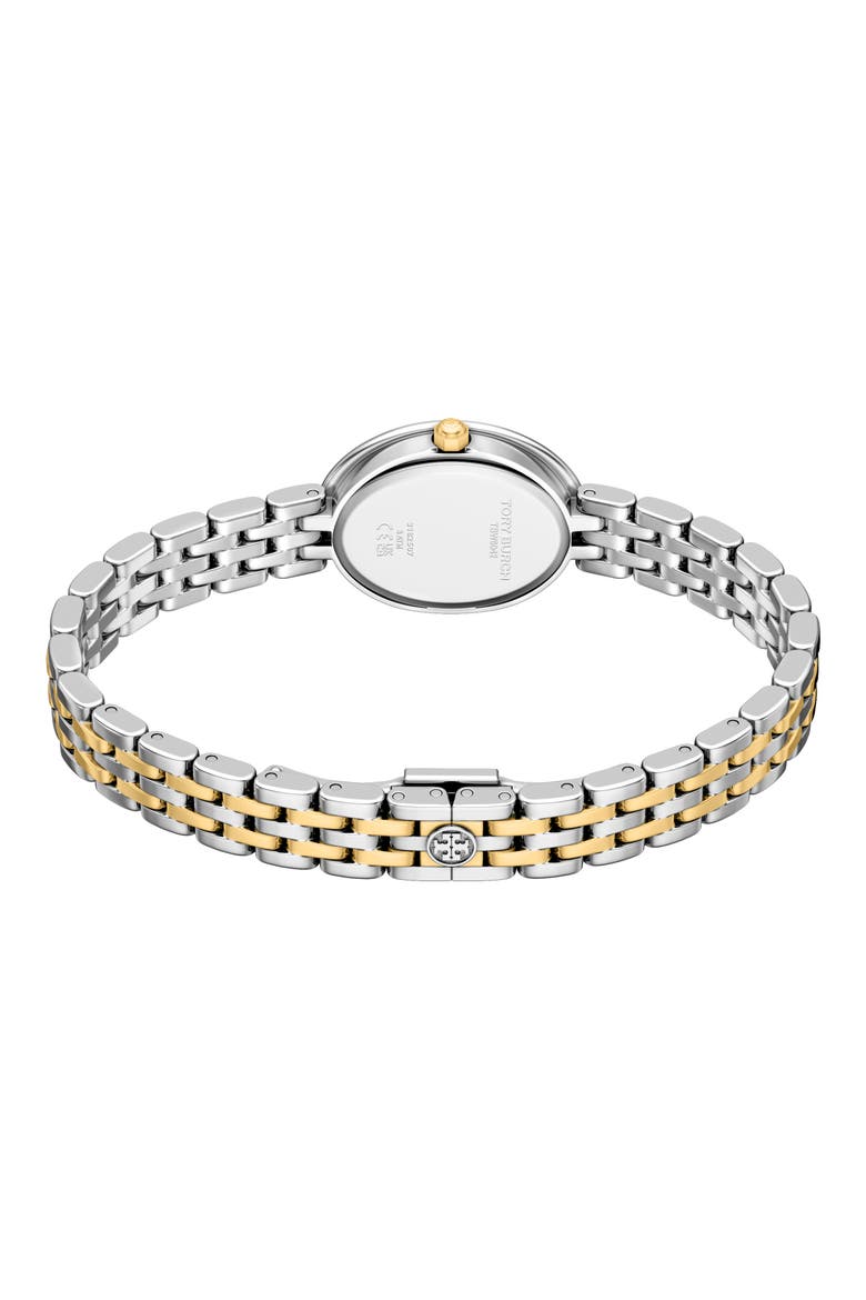 The Oval Bracelet Watch, 22mm x 28mm, Alternate, color, TWO TONE/ LT BLUE