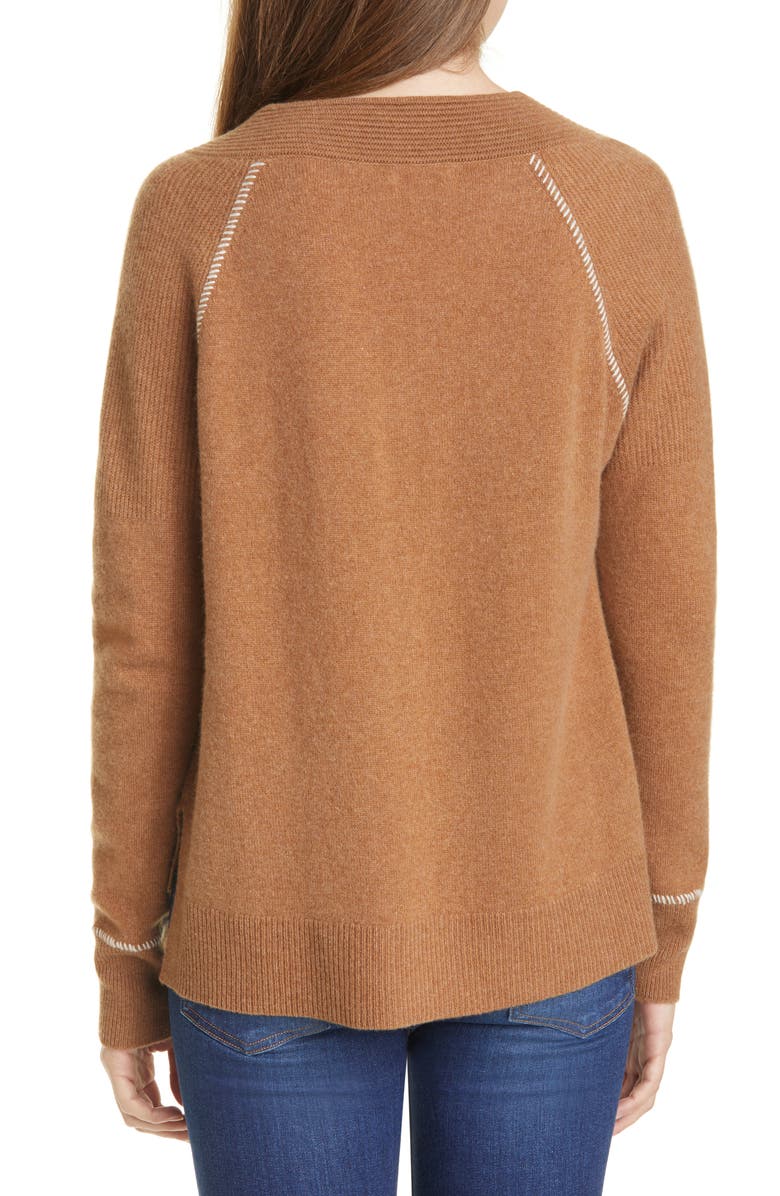 Veronica Beard Preta V-Neck Cashmere Sweater, Alternate, color, 