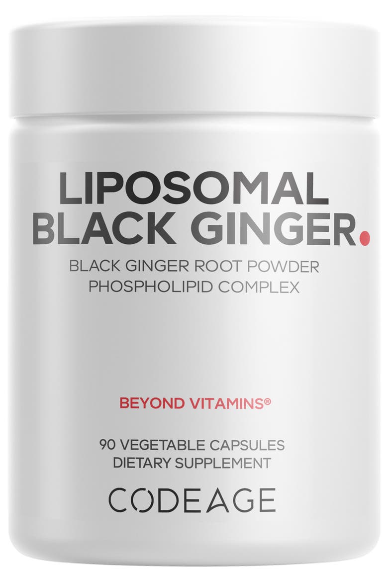 Liposomal Black Ginger Supplement, Kaempferia Parviflora Root Powder, Main, color, White