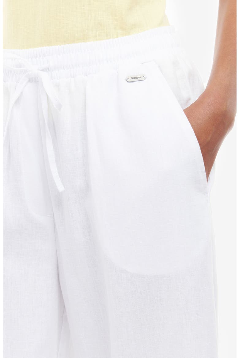 Christie Cotton & Linen Drawstring Pants, Alternate, color, WHITE