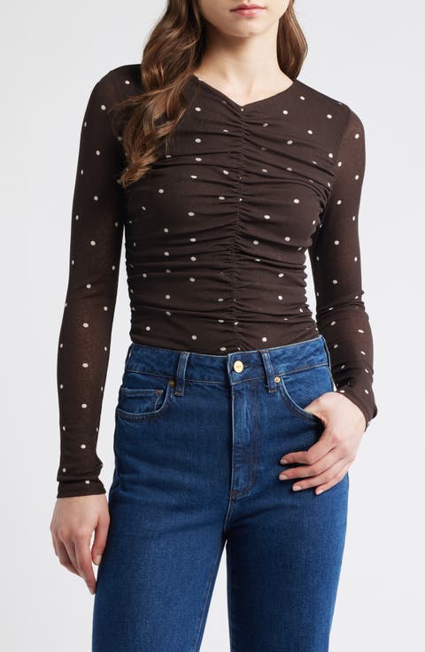 Georgina Dot Ruched Top