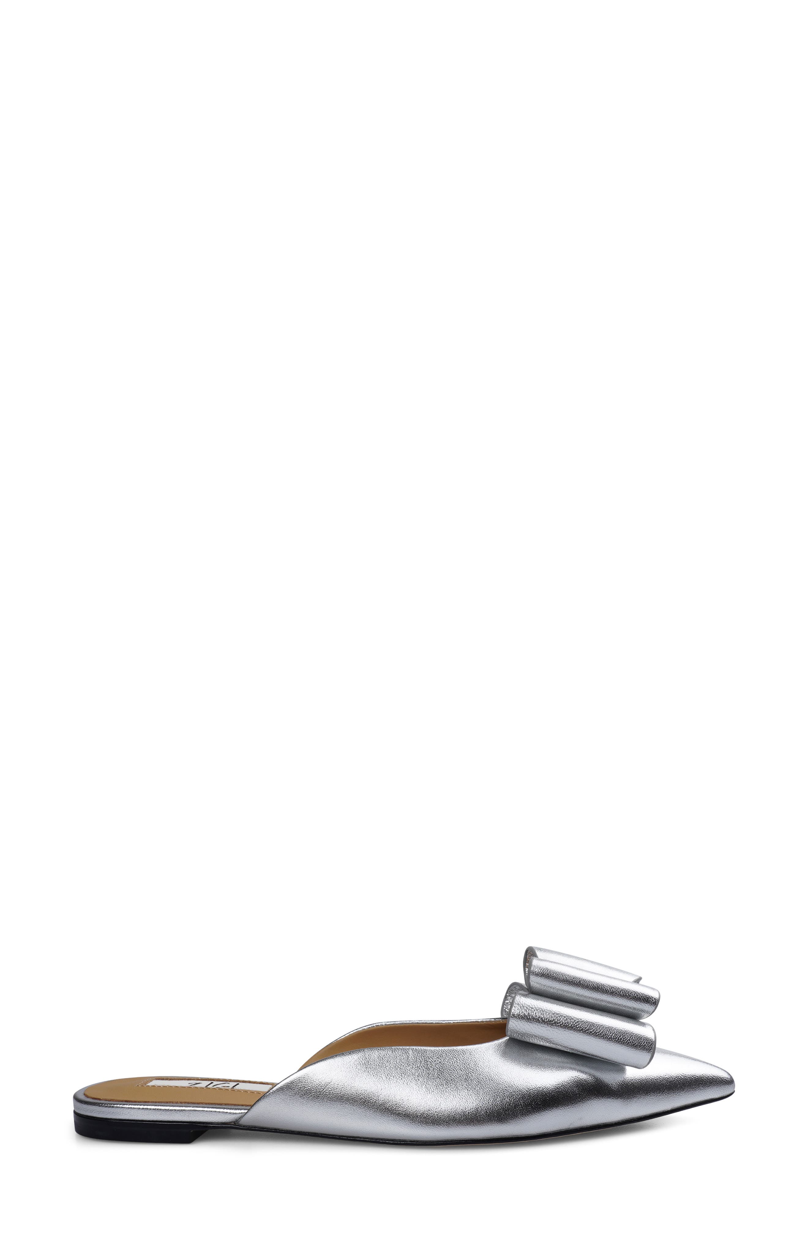 Finland Pointed Toe Mule, Alternate, color, SILVER LEATHER