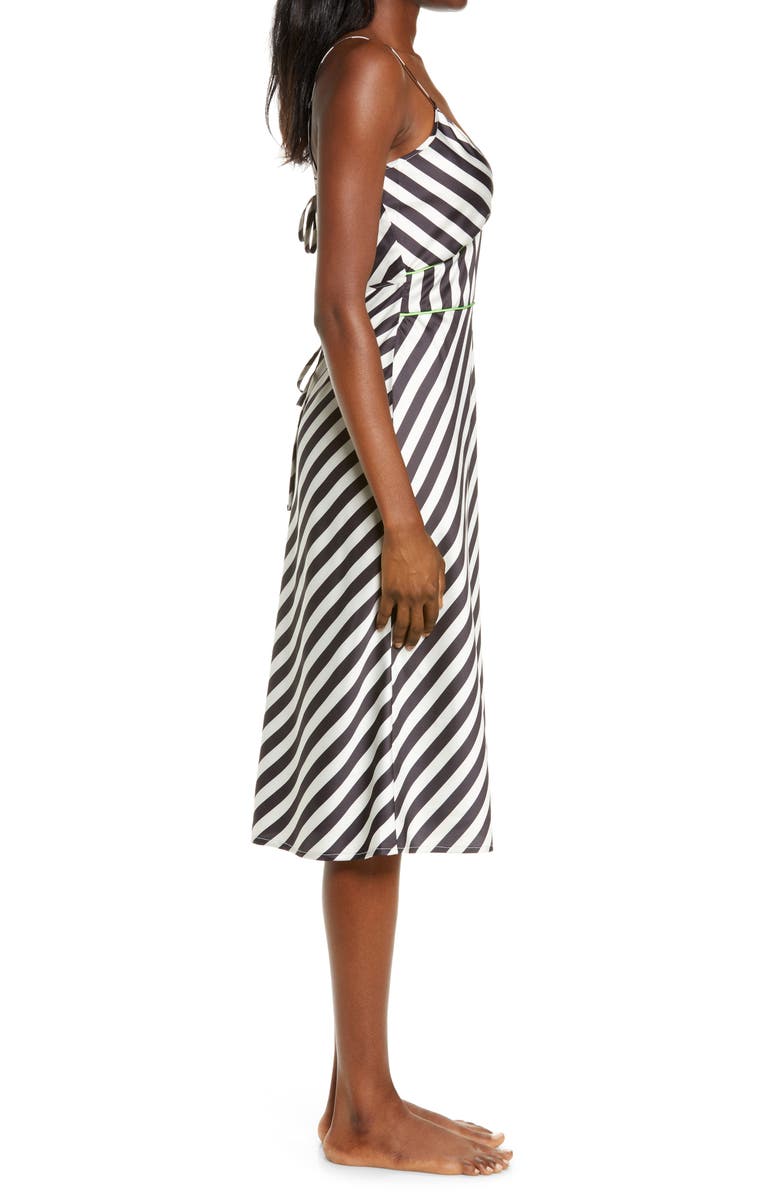 KILO BRAVA Stripe Satin Midi Slip, Alternate, color,