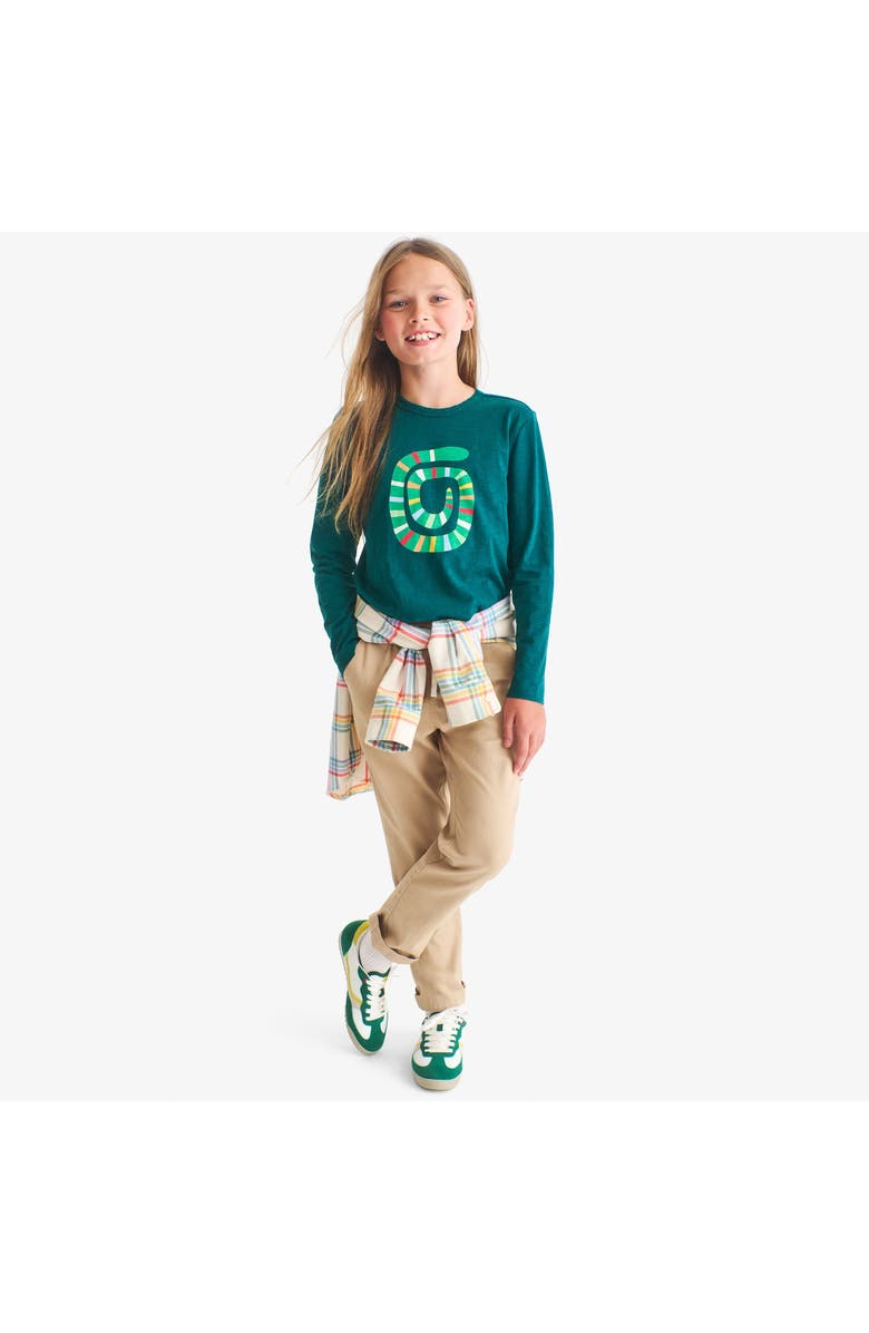 Primary Kids Long Sleeve Inchworm Tee, Alternate, color, Spruce Inchworm
