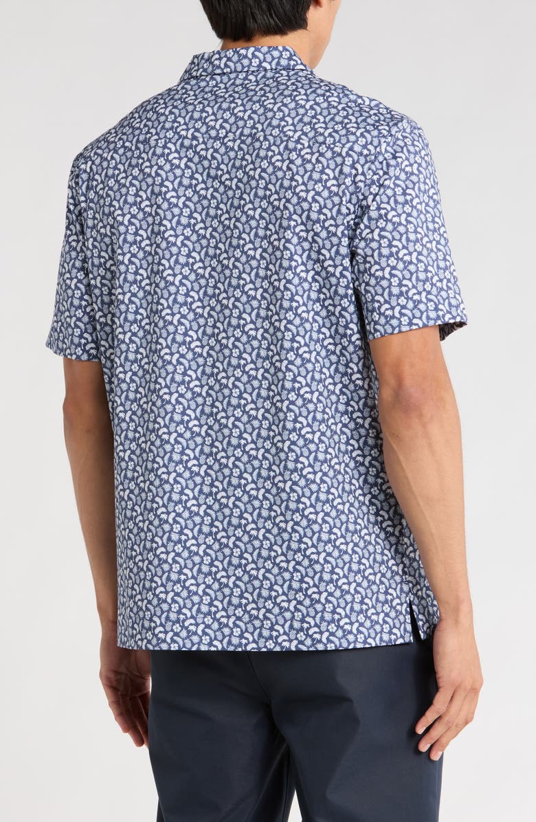 Bugatchi OoohCotton<sup>®</sup> Short Sleeve Button-Up Shirt, Alternate, color, Navy