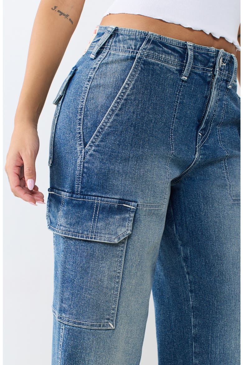 Cargo Straight Leg Jeans, Alternate, color, MEDIUM OCEAN STORM WASH