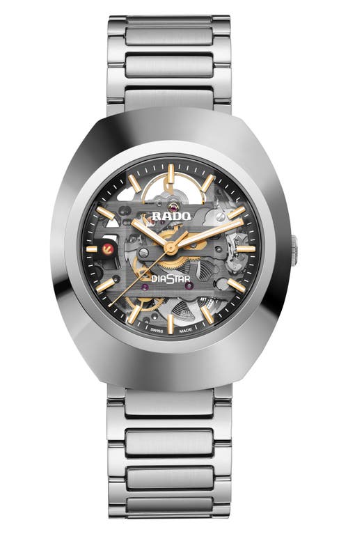 RADO Diastar Skeleton Automatic Bracelet Watch, 38mm in Silver 