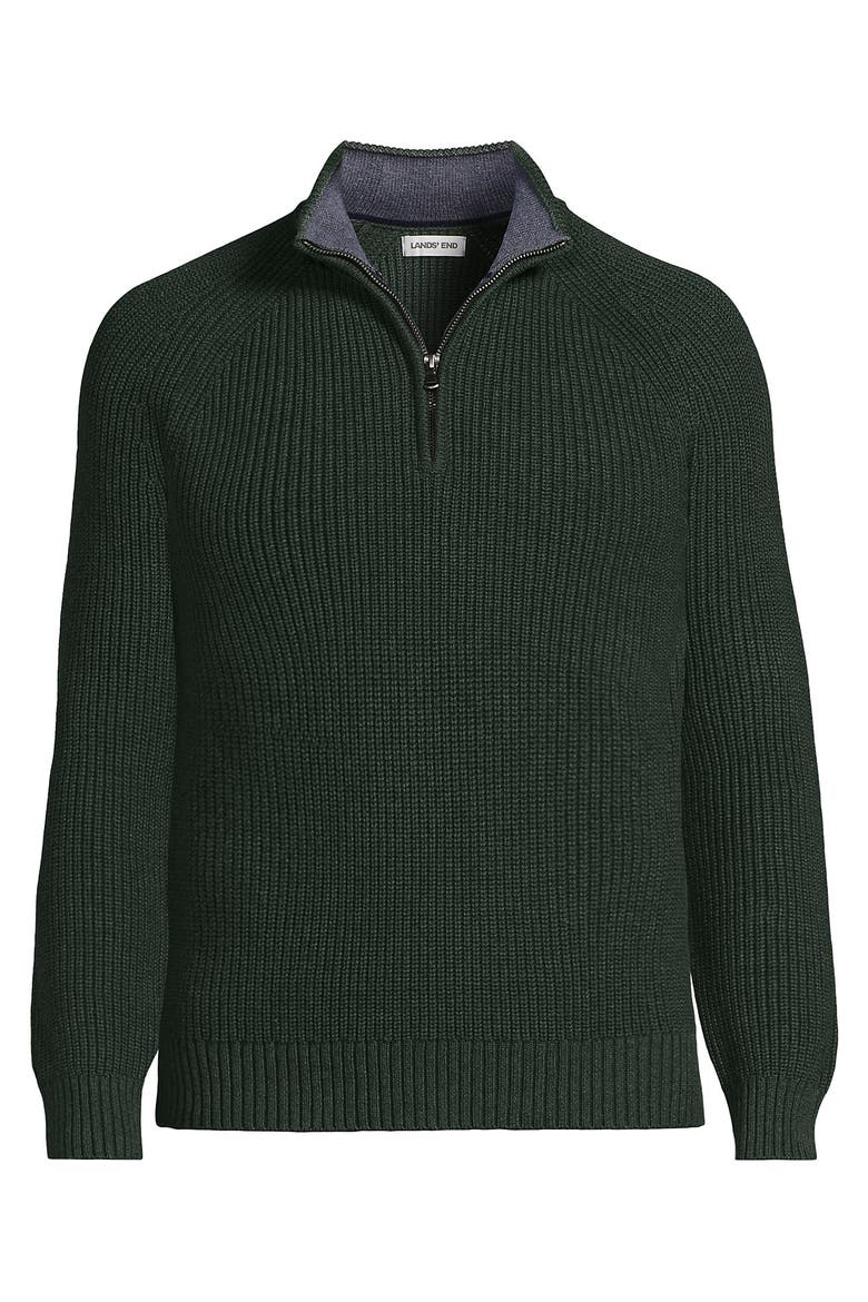 Drifter Quarter Zip Sweater, Alternate, color, Hunter Green Heather