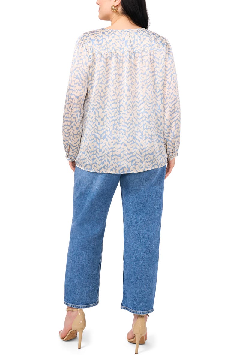 Vince Camuto Abstract Print Satin Button-Up Shirt, Alternate, color, 