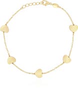 The Lovery Fine Jewelry Gold Heart Station Bracelet