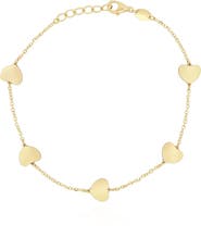 The Lovery Fine Jewelry Gold Heart Station Bracelet