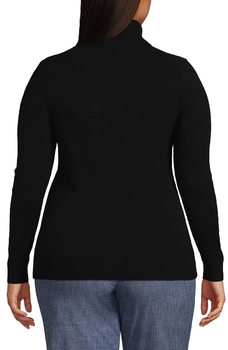 Lands' End Cashmere Turtleneck Sweater, Alternate, color, Black