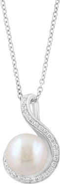 EFFY Diamond & Freshwater Pearl Pendant Necklace