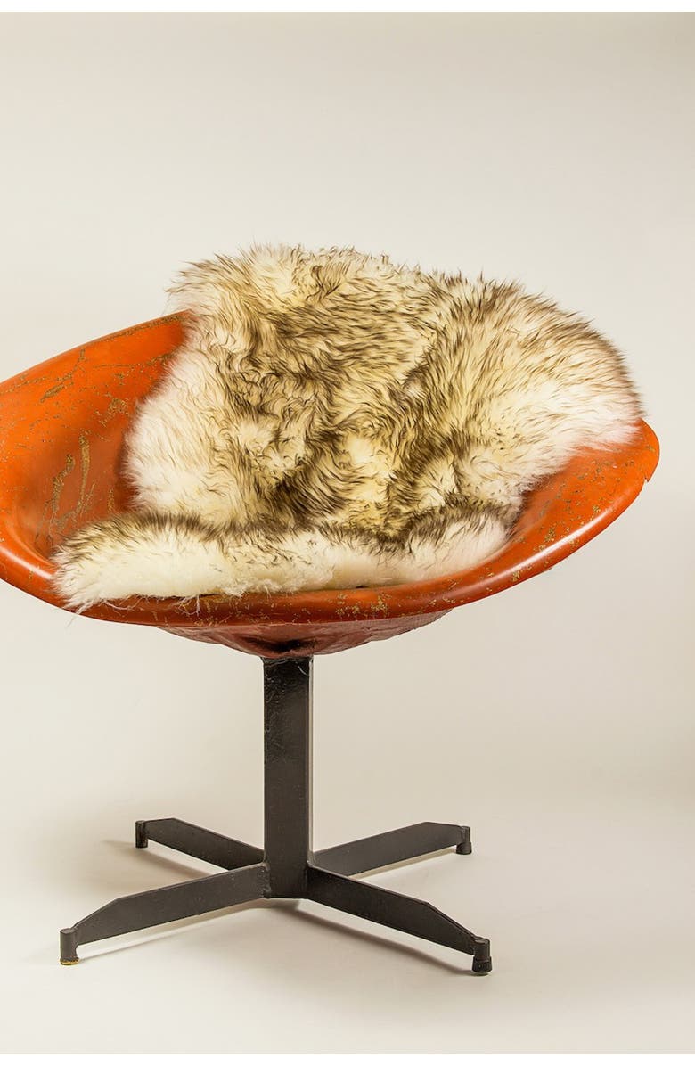 NATURAL Milan Genuine Sheepskin Shearling Throw 24" x 36" - Black Linen, Alternate, color, Black Linen