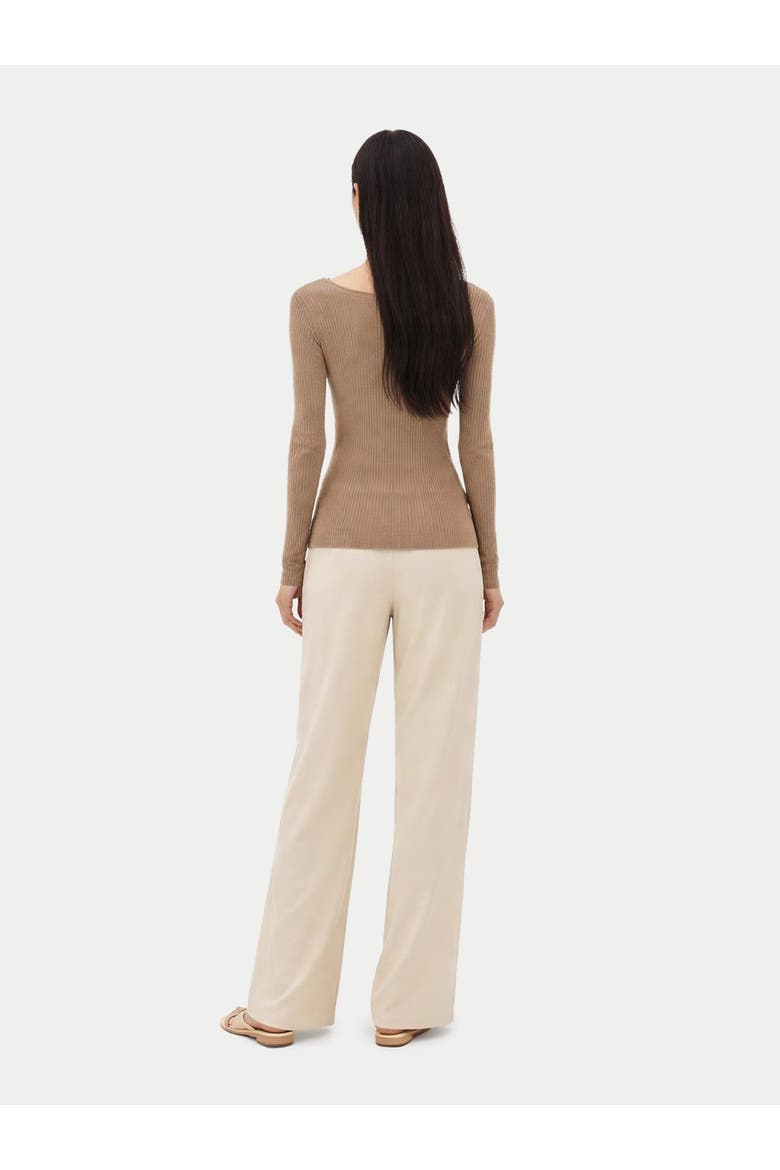 Ribbed Cotton Silk Cashmere Blend Sweater, Alternate, color, timber wolf