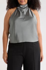 Renee C Satin Halter Top