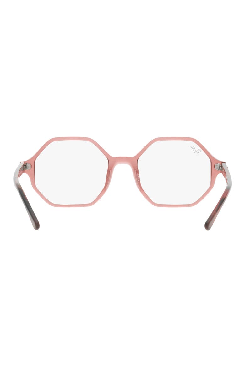 52mm Irregular Geometric Optical Glasses, Alternate, color, TRANSPARENT PINK