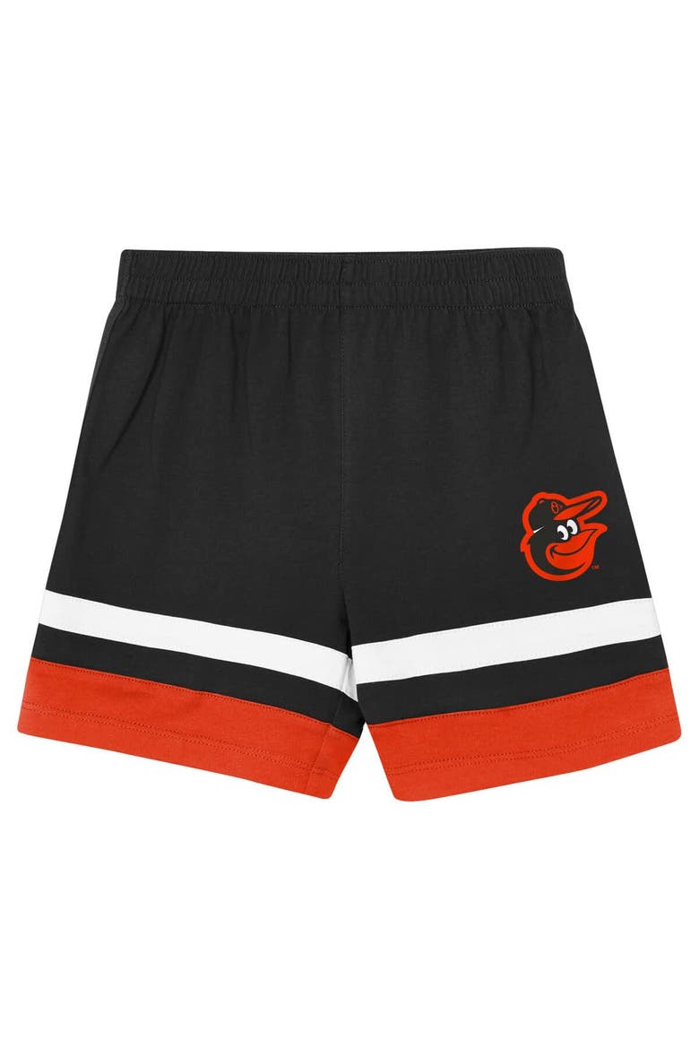 Toddler Outerstuff Black Baltimore Orioles Ground Ball T-Shirt & Shorts Set, Alternate, color, Black