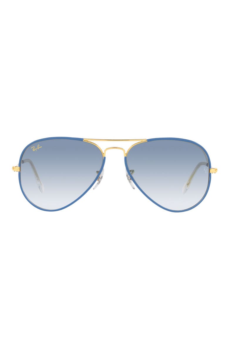 Aviator Full Color 58mm Sunglasses, Alternate, color, BLUE GRADIENT