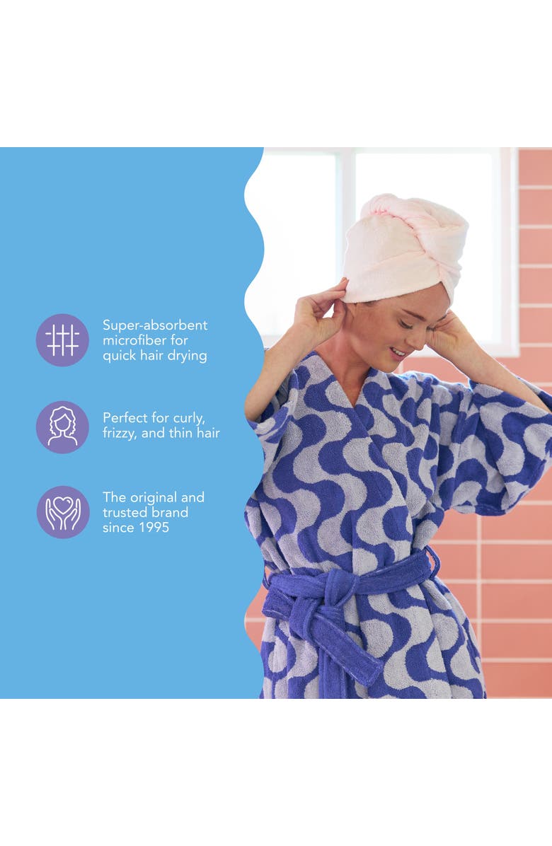 TURBIE TWIST 2 Pack Microfiber Hair Towel for Straight, Wavy, Curly Hair, Alternate, color, Tonal