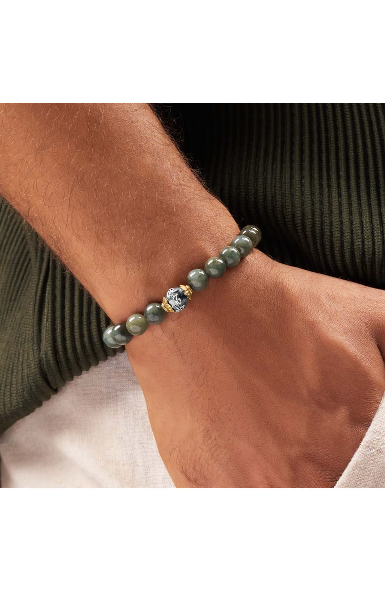 Karma and Luck Tranquil Spirit - Jade Mantra Bracelet, Alternate, color, Green/Silver