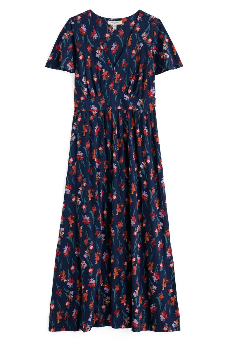 Chateaux Floral Organic Cotton Midi Dress, Alternate, color, SNAPDRAGON SEA CAVE