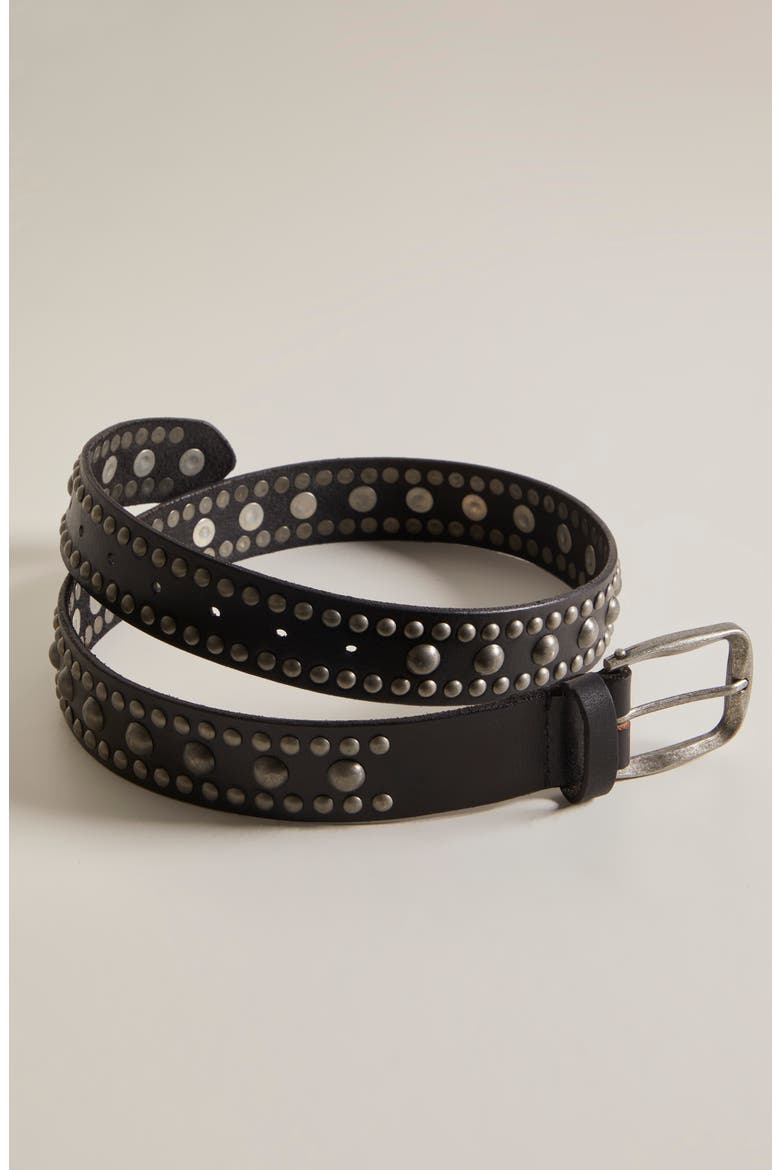 We the Free Sola Studded Leather Belt, Alternate, color, BLACK