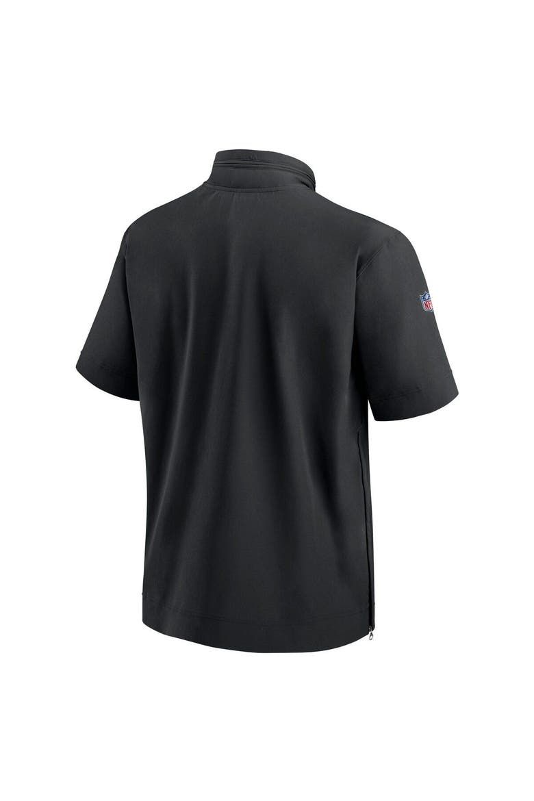 Men's Nike  Black Pittsburgh Steelers Sideline Coach Short Sleeve Hoodie Quarter-Zip Jacket, Alternate, color, Black