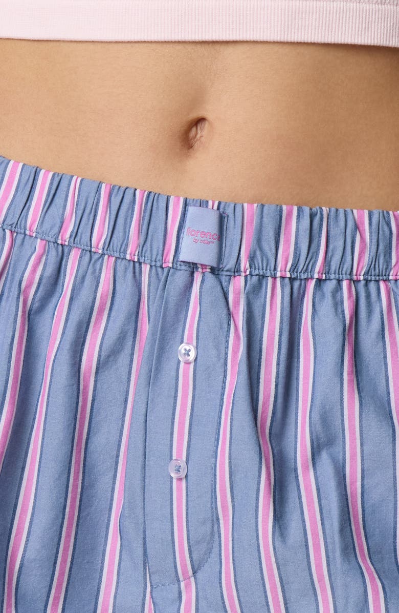 Florence by Mills Classic Cotton Blend Boxer Shorts, Alternate, color, Blue Pink Stripe