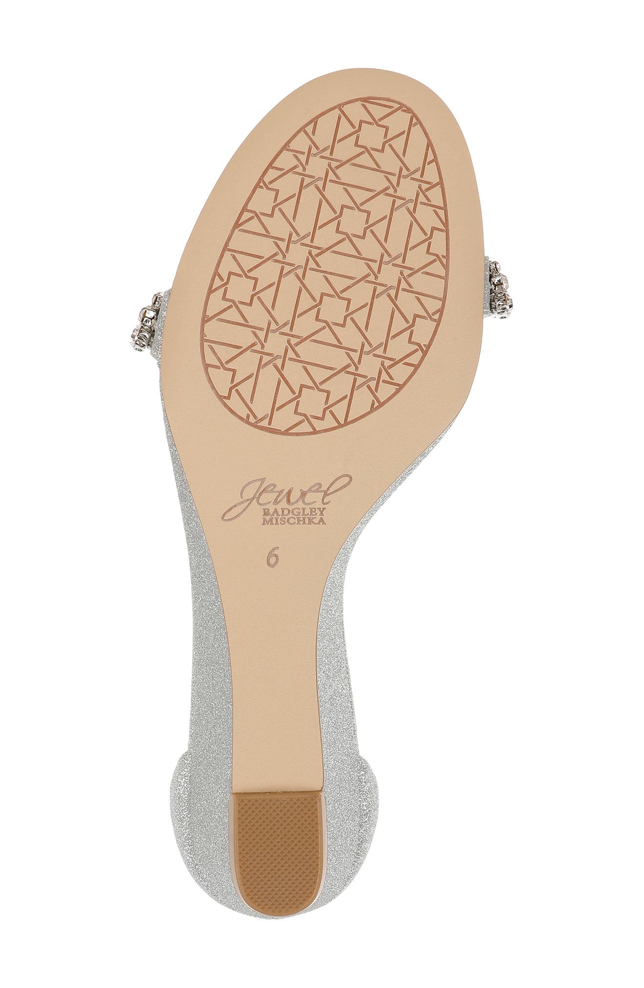 Jewel Badgley Mischka Lora Wedge Sandal, Alternate, color, Silver Glitter