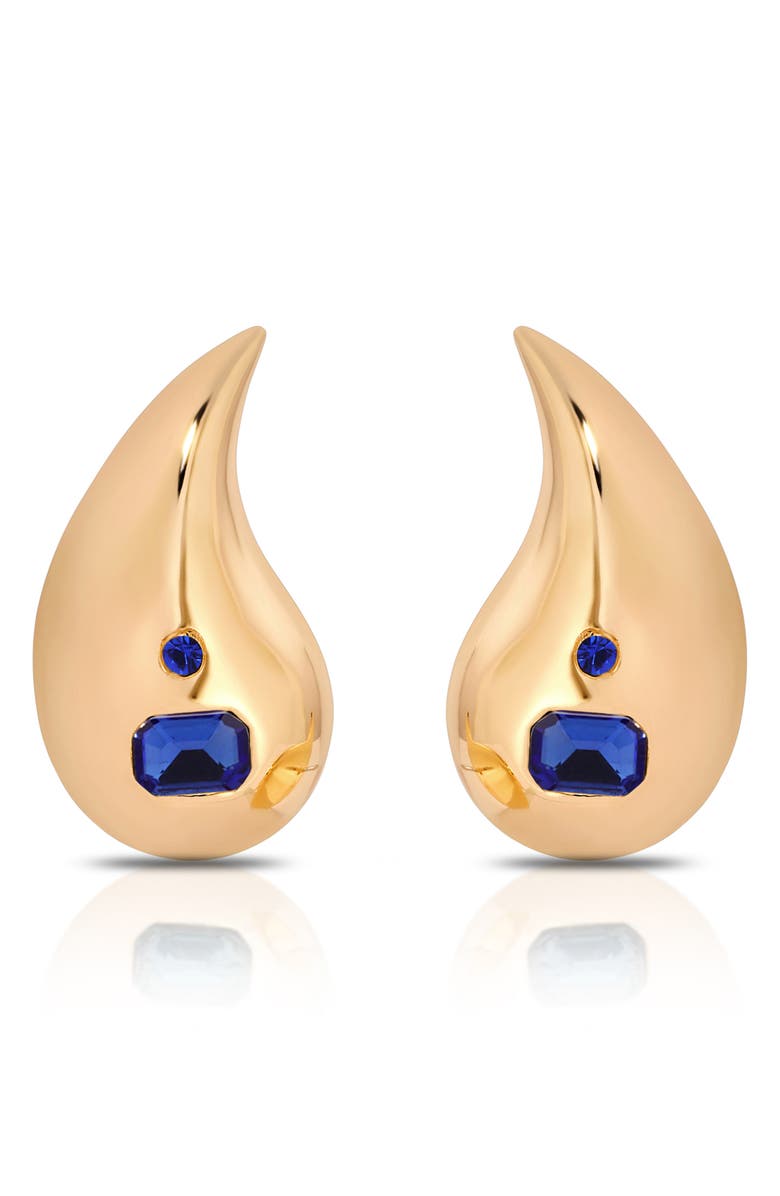 Ettika Teardrop Statement Earrings, Main, color, Sapphire